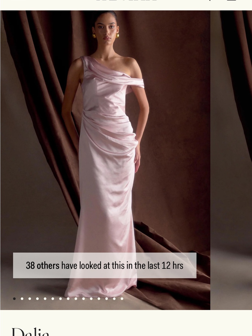 Meshki Blush Pink Satin Cowl Maxi Dress